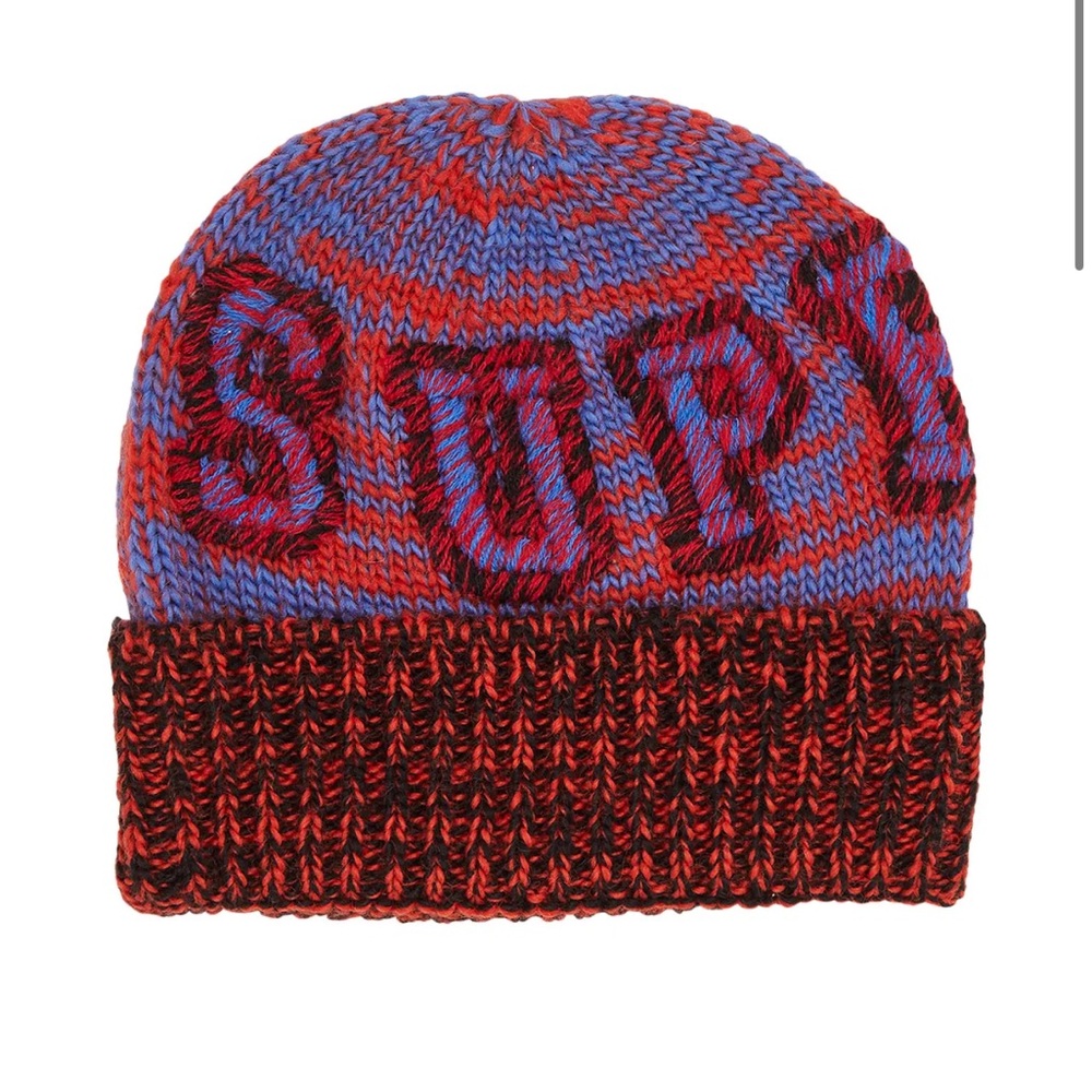 Supreme Red and Blue Knit Beanie